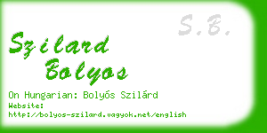 szilard bolyos business card