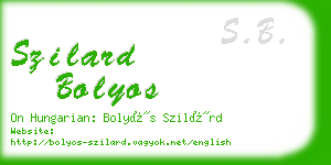 szilard bolyos business card